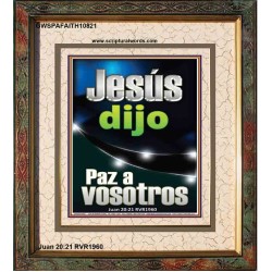 Jesús dijo Paz a vosotros   Versículos de la Biblia Marco Láminas artísticas   (GWSPAFAITH10821)   "16x18"