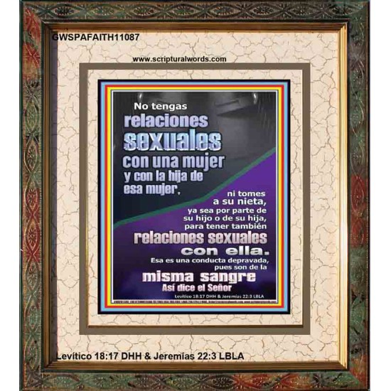 sexo con una mujer y su hija es un pecado grave   Cartel cristiano contemporáneo   (GWSPAFAITH11087)   