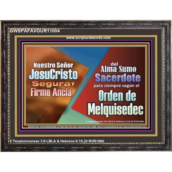 Firme Ancla del Alma Sumo Sacerdote para siempre   Marco de vidrio acrílico de arte bíblico   (GWSPAFAVOUR11004)   