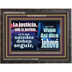 La justicia, y sólo la justicia   Versículos de la Biblia Arte de la pared Marco de vidrio acrílico   (GWSPAFAVOUR11008)   