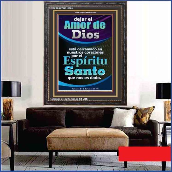 El amor de Dios   Versículos de la Biblia enmarcados para el hogar en línea   (GWSPAFAVOUR10805)   