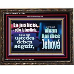 La justicia, y sólo la justicia   Versículos de la Biblia Arte de la pared Marco de vidrio acrílico   (GWSPAGLORIOUS11008)   