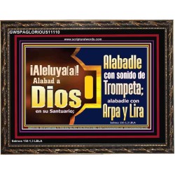 Alabad a Jehová con el sonido de la Trompeta, Arpa y Lira   Versículos de la Biblia Arte de la pared   (GWSPAGLORIOUS11110)   