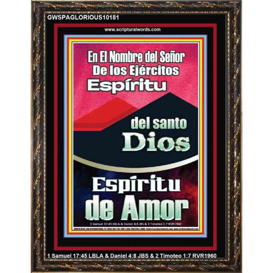 Santo El Espíritu del Amor   Marco de madera del arte de las escrituras   (GWSPAGLORIOUS10181)   