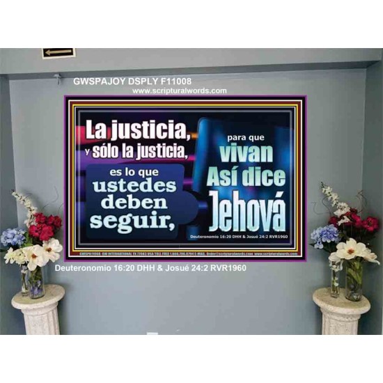 La justicia, y sólo la justicia   Versículos de la Biblia Arte de la pared Marco de vidrio acrílico   (GWSPAJOY11008)   