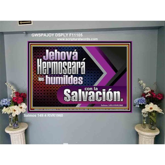 ehová Hermoseará los humildes con la Salvación.   Arte de las Escrituras enmarcado   (GWSPAJOY11105)   