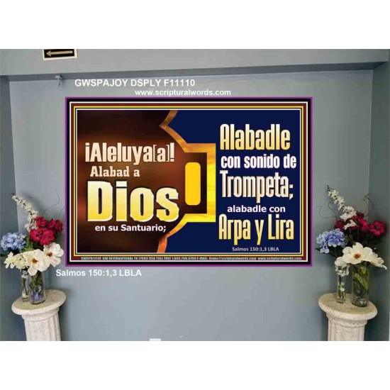 Alabad a Jehová con el sonido de la Trompeta, Arpa y Lira   Versículos de la Biblia Arte de la pared   (GWSPAJOY11110)   