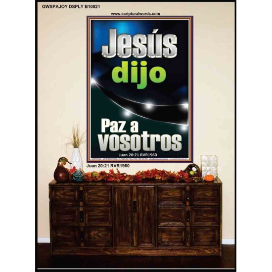 Jesús dijo Paz a vosotros   Versículos de la Biblia Marco Láminas artísticas   (GWSPAJOY10821)   