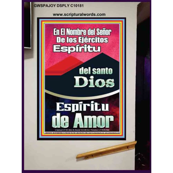 Santo El Espíritu del Amor   Marco de madera del arte de las escrituras   (GWSPAJOY10181)   