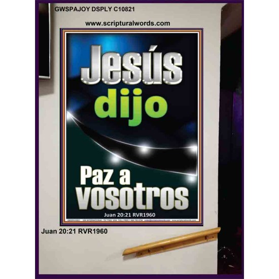 Jesús dijo Paz a vosotros   Versículos de la Biblia Marco Láminas artísticas   (GWSPAJOY10821)   