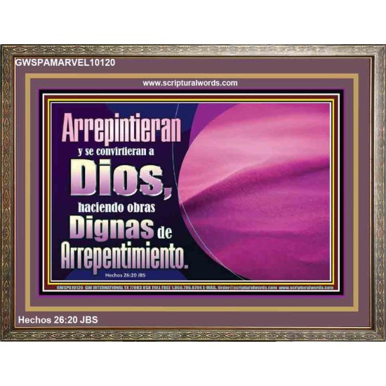 hechos dignos de arrepentimiento   Regalo de marco de imagen de versículos de la Biblia   (GWSPAMARVEL10120)   