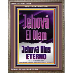 Jehová El Olam Jehová Dios eterno     Carteles con marco de madera de las Escrituras   (GWSPAMARVEL10104)   