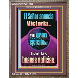 El Seor anuncia Victoria   Versculos de la Biblia enmarcados en lnea   (GWSPAMARVEL10286)   "36x31"