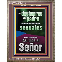 sexo con la esposa de tu padre es un pecado grave   Arte de la pared de las Escrituras   (GWSPAMARVEL11032)   