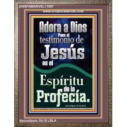 el Testimonio de Jess es el Espritu de Profeca   Letreros enmarcados en madera de las Escrituras   (GWSPAMARVEL11067)   "36x31"