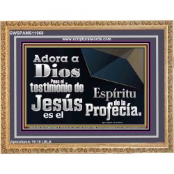el Testimonio de Jess es el Espritu de la Profeca   Arte de las Escrituras con marco de vidrio acrlico   (GWSPAMS11068)   "34X28"