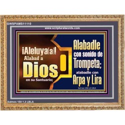 Alabad a Jehov con el sonido de la Trompeta, Arpa y Lira   Versculos de la Biblia Arte de la pared   (GWSPAMS11110)   "34X28"