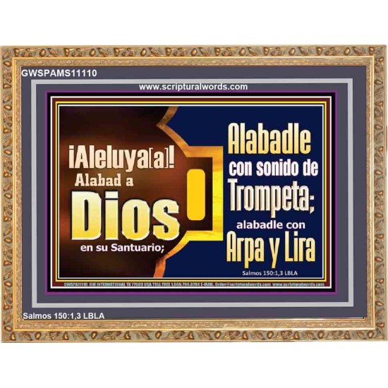 Alabad a Jehov con el sonido de la Trompeta, Arpa y Lira   Versculos de la Biblia Arte de la pared   (GWSPAMS11110)   