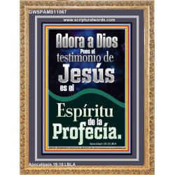 el Testimonio de Jesús es el Espíritu de Profecía   Letreros enmarcados en madera de las Escrituras   (GWSPAMS11067)   