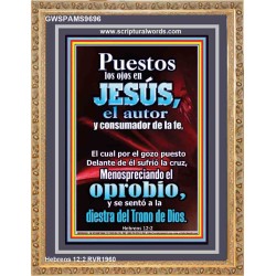 puestos los ojos en Jesús, el autor y consumador de la fe   Versículos de la Biblia Marco Láminas artísticas   (GWSPAMS9696)   