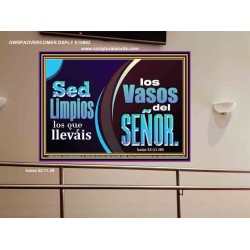 Sed Limpios los que lleváis los Vasos del SEÑOR   Versículos de la Biblia Arte de la pared Marco de vidrio acrílico   (GWSPAOVERCOMER10982)   