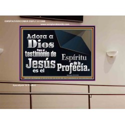 el Testimonio de Jesús es el Espíritu de la Profecía   Arte de las Escrituras con marco de vidrio acrílico   (GWSPAOVERCOMER11068)   