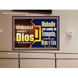 Alabad a Jehová con el sonido de la Trompeta, Arpa y Lira   Versículos de la Biblia Arte de la pared   (GWSPAOVERCOMER11110)   