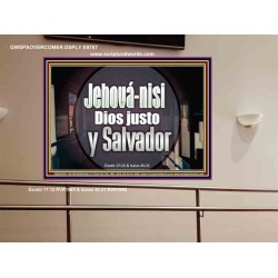 Jehová-nisi, Dios justo y Salvador   Versículo de la Biblia enmarcado   (GWSPAOVERCOMER9787)   