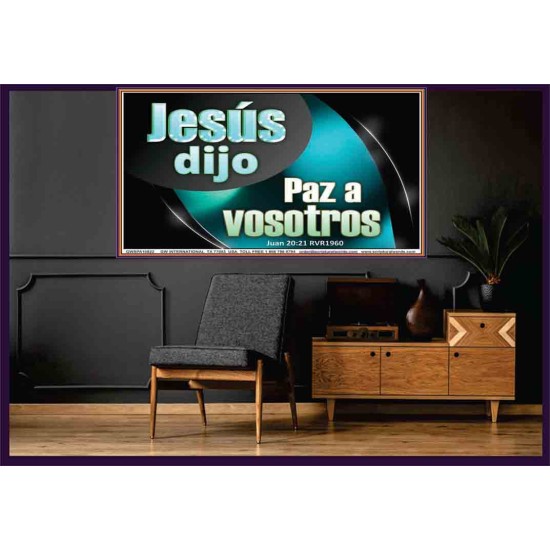 Jesús dijo Paz a vosotros   Arte de la pared del marco cristiano   (GWSPAOVERCOMER10822)   