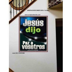 Jesús dijo Paz a vosotros   Versículos de la Biblia Marco Láminas artísticas   (GWSPAOVERCOMER10821)   