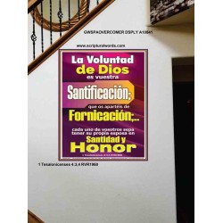 La Voluntad de Dios es vuestra Santificación   Arte enmarcado cristiano   (GWSPAOVERCOMER10841)   