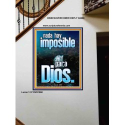 nada hay imposible para Dios   Marco de verso de la Biblia para el hogar   (GWSPAOVERCOMER9669)   