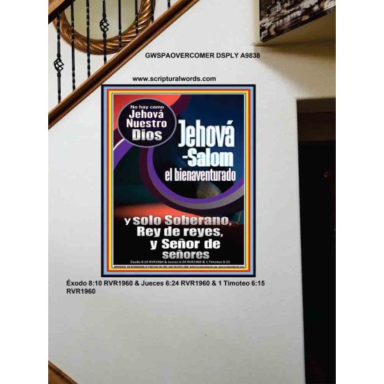 Jehová-Salom   Decoración de la pared de la habitación de invitados enmarcada   (GWSPAOVERCOMER9838)   