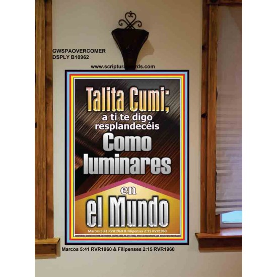 Talitha Cumi brilla como luces en el mundo   Versículos de la Biblia   (GWSPAOVERCOMER10962)   