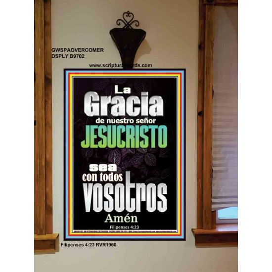 La Gracia de nuestro Señor Jesucristo   Decoración de Escrituras enmarcadas   (GWSPAOVERCOMER9702)   