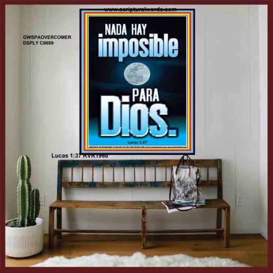 nada hay imposible para Dios   Arte mural bíblico   (GWSPAOVERCOMER9699)   