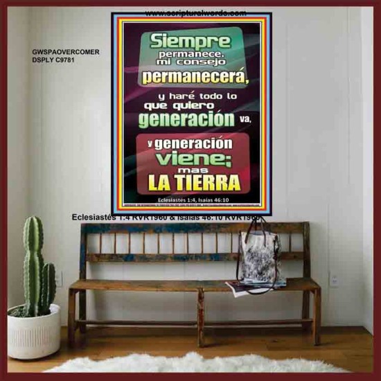 generación en generación tu palabra permanece en los cielos   Versículos de la Biblia Arte de la pared   (GWSPAOVERCOMER9781)   