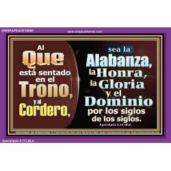 Alabanza, Honor, Gloria y Dominio Al Cordero de Dios   pinturas cristianas   (GWSPAPEACE10868)   "14X12"