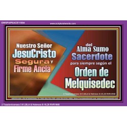 Firme Ancla del Alma Sumo Sacerdote para siempre   Marco de vidrio acrílico de arte bíblico   (GWSPAPEACE11004)   "14X12"