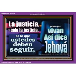 La justicia, y sólo la justicia   Versículos de la Biblia Arte de la pared Marco de vidrio acrílico   (GWSPAPEACE11008)   