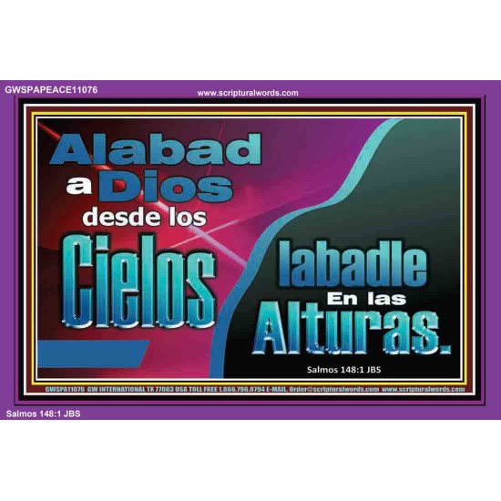 Alabad a Dios desde los Cielos;   Marco de vidrio acrílico de pinturas bíblicas   (GWSPAPEACE11076)   