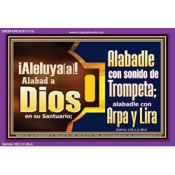 Alabad a Jehová con el sonido de la Trompeta, Arpa y Lira   Versículos de la Biblia Arte de la pared   (GWSPAPEACE11110)   