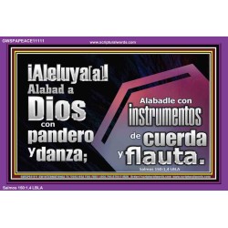 Alabad a Jehová con pandereta, danza, instrumentos de cuerda y flauta   Versículos de la Biblia Póster   (GWSPAPEACE11111)   