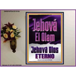 Jehová El Olam Jehová Dios eterno     Carteles con marco de madera de las Escrituras   (GWSPAPEACE10104)   