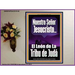 JesuCristo El León de La Tribu de Judá   Arte de pared religioso enmarcado   (GWSPAPEACE10140)   