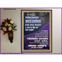 sexo con una mujer y su hija es un pecado grave   Cartel cristiano contemporáneo   (GWSPAPEACE11087)   