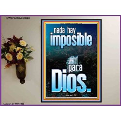 nada hay imposible para Dios   Marco de verso de la Biblia para el hogar   (GWSPAPEACE9669)   "12x14"