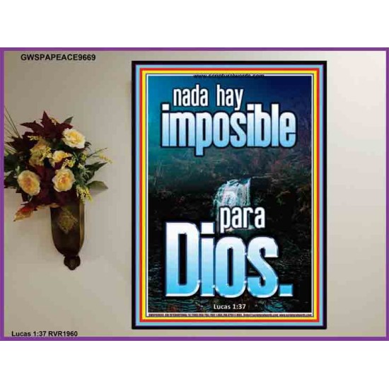 nada hay imposible para Dios   Marco de verso de la Biblia para el hogar   (GWSPAPEACE9669)   