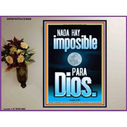 nada hay imposible para Dios   Arte mural bíblico   (GWSPAPEACE9699)   
