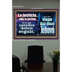 La justicia, y sólo la justicia   Versículos de la Biblia Arte de la pared Marco de vidrio acrílico   (GWSPAPOSTER11008)   